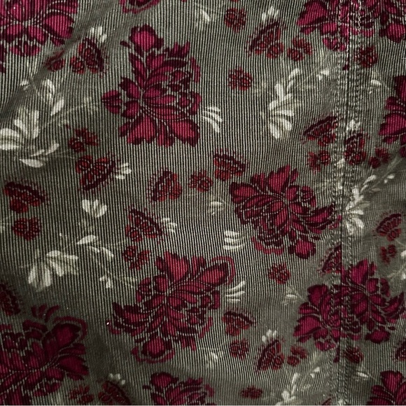 EDDIE BAUER Corduroy Dark Green Floral MIDI Skirt Granny Chic Western Retro 2 - Picture 13 of 14